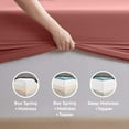 thumbnail image 6 of LammaLoe Extra Deep Pocket King Sheets set, Fits 18"-24" Mattress, 6 Piece Soft Microfiber Bed Sheet Sets, Pink Clay, 6 of 8