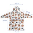 thumbnail image 3 of Wearable Blanket Hoodie,Football Helmet White Pattern Oversized Sherpa Blanket Hoodie with Super Pockets,Super Warm Fuzzy Pullover for Women & Men, 3 of 6