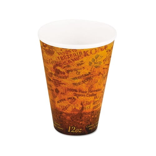 Dart Foam Hot/Cold Cups, 12oz, Brown/Black, 1000/Carton -DCC12U16ESC
