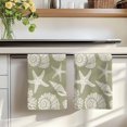 thumbnail image 7 of Sage Green Starfish Coastal Kitchen Towels Set of 4, Shell Summer Beach Nautical Absorbent Dish Towels for Kitchen, Microfiber Hand Towel, Quick Drying Tea Towel for Cleaning Decorative Dishcloths, 7 of 7