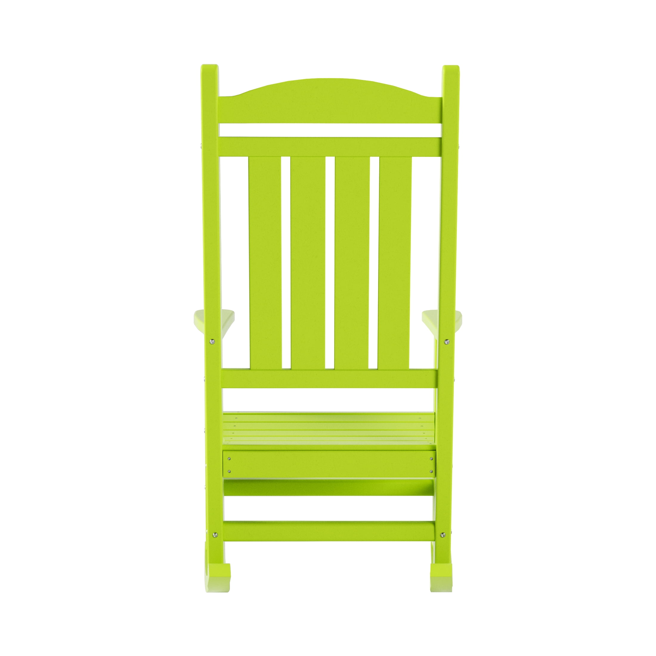 GARDEN Set of 2 Classic Plastic Adirondack Porch Rocking Chairs, Lime