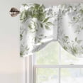 thumbnail image 4 of Sage Green Flower Tie Up Valance Curtains for Windows, Kitchen Curtains Window Treatments, Watercolor Gradient Retro Floral Short Window Shades Valances for Bedroom Bathroom Cafe 54"x18", 4 of 8