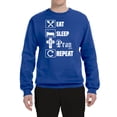 thumbnail image 2 of Eat Sleep Pray Repeat for Christians Faith | Mens Inspirational/Christian Crewneck Graphic Sweatshirt, Royal, Large, 2 of 3