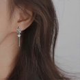 thumbnail image 4 of 1 Pair Stud Earrings Elegant Decorative Golden/Silver Color Beautiful Sparkling Cubic Zirconia Ear Studs Fashion Jewelry----golden--Product code 67339 golden, 4 of 4