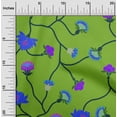 thumbnail image 2 of oneOone Viscose Jersey Green Fabric Leaves & Clover Sewing Material Print Fabric By The Yard 60 Inch Wide, 2 of 7
