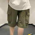 thumbnail image 5 of Tdoqot Boys Cargo Shorts- Casual Fashion with Pockets Cotton Kids Summer Shorts Army Green Size 7T, 5 of 5