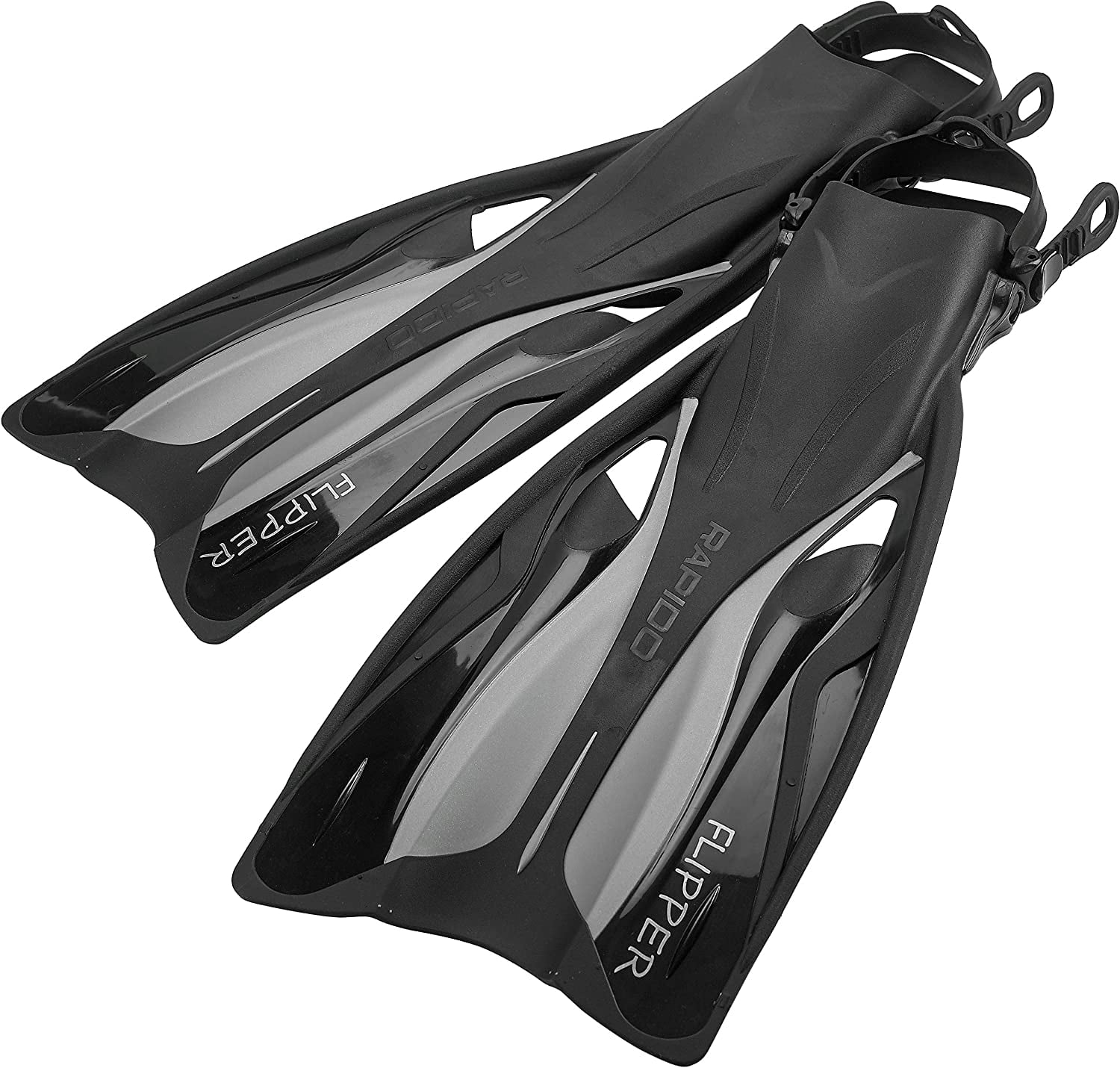 Rapido Boutique Collection Flipper Open Heel Adjustable Snorkel Fin with Snorkeling Gear Carry Bag, Ideal Snorkeling Fins for Snorkel or Scuba