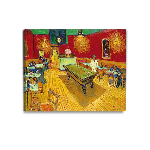 DECORARTS - The Night Cafe in The Place Lamartine in Arles, Vincent Van Gogh Art Reproduction. Giclee Print on Canvas. Wall Art for Home. 40x32"