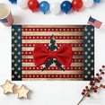 thumbnail image 4 of USA 250th Anniversary Patriotic Placemat,17.7x11.8 Inch Linen Table Mat for Dining,4th of July Memorial Day Veterans Day Decoration,Reusable Waterproof Heat Resistant Colorfast For Table Centerpiece, 4 of 6