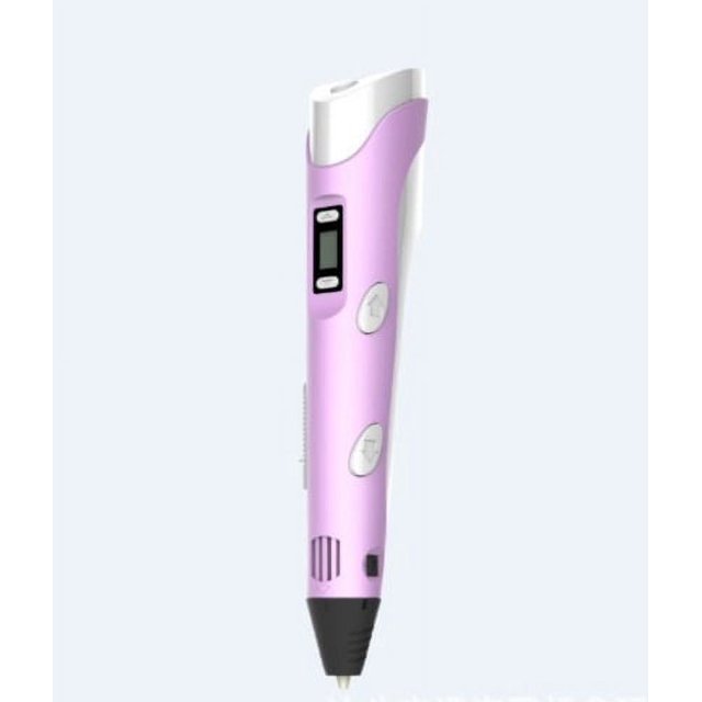 Bolígrafo 3D inteligente rosa con pantalla LED, con carga USB, recambios de filamento Pla de 30 colores