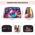 thumbnail image 4 of Saiise Geometry Dash Print Makeup Bag PU Leather Travel Makeup Bag Organizer Makeup Pouch, Portable Cosmetic Bags for Women,Cute Make Up Bag for Travel Size Toiletries Accessories Brushes, 4 of 7