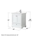 thumbnail image 5 of Wyndham Collection Deborah 30" Light-Vein Wood Single Bathroom Vanity in White, 5 of 6