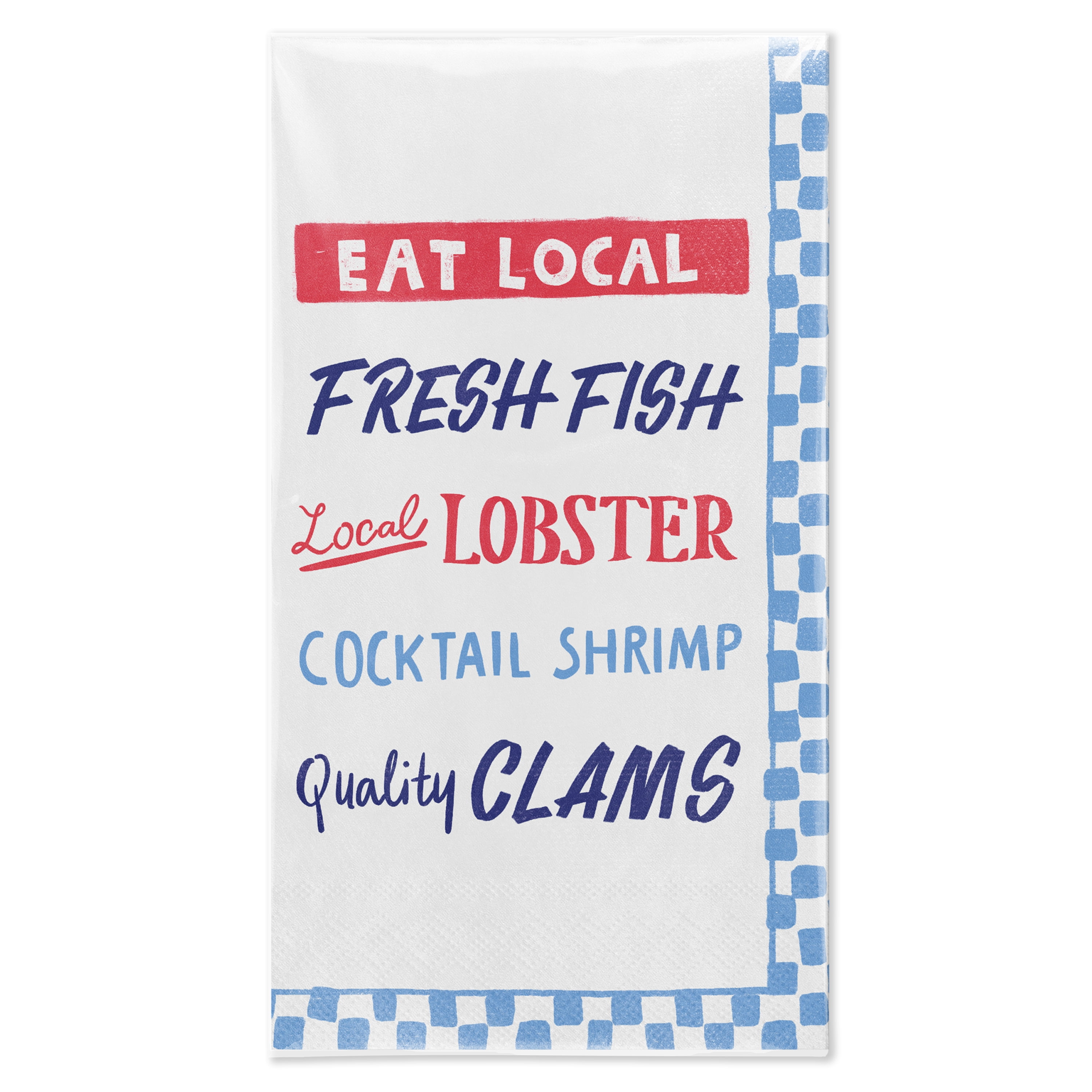 Bright Tides Multicolor Eat Local Disposable Paper Guest Towels, 4.4" x 7.9", by Way To Celebrate