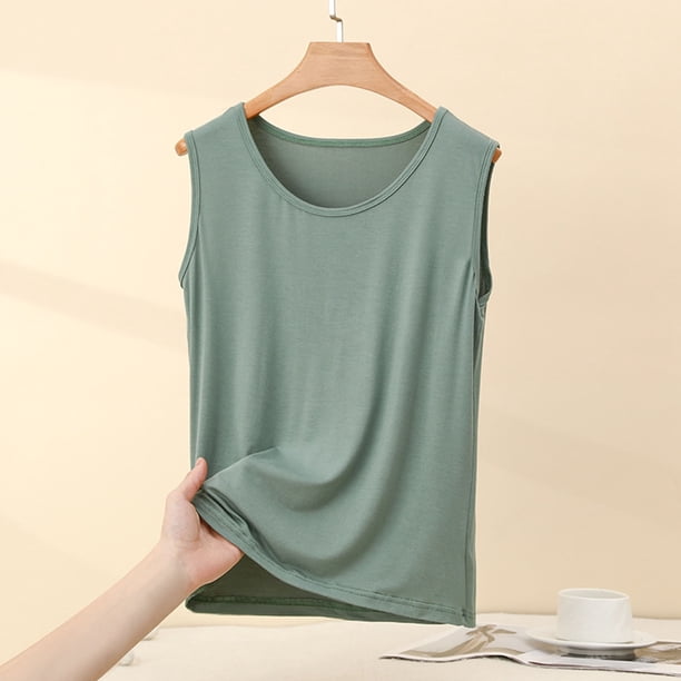 Pijama de manga corta para mujer, de color liso, sin mangas, holgado, para el hogar, modal