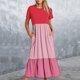 thumbnail image 1 of Puntoco Vestido De Mujer Con Cuello Redondo Y Manga Corta A Media Pantorrilla Con Bolsillos Dobles Y Estampado Geométrico Vestido De Manga Corta Con Cuello Redondo Rojo Xxl, 1 of 5