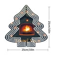thumbnail image 7 of Stylish Metal Hanging Christmas Tree Wind Spinner - Decorative Garden Ornament with Concentric Lines & Cozy Fireplace Design, 7 of 7