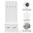 thumbnail image 5 of Pemberly Row Modern Farmhouse Wood Hall Tree in White Finish, 5 of 13