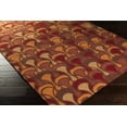thumbnail image 2 of Mark&Day Wool Rugs, 2x3 Aledo Modern Dark Red/Bright Orange Area Rug, Red Orange Brown Carpet for Living Room, Bedroom or Kitchen (2' x 3'), 2 of 3