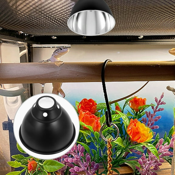 OUNONA Reptile Box Lamp Shade Heat Lamp Reflector for Reptile Tank