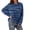 Blue, variant on Womens Fuzzy Sweaters Crewneck Space Dye Striped Eyelash Knit Pullover Tops Long Sleeve Casual Slouchy Fall Winter Cozy Warm Flattering Lounge Knitwear