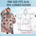thumbnail image 4 of Oversized Wearable Blanket Hoodie,Multicolor Ethnic Patchwork Pattern Sherpa Blanket Hoodie with Super Pockets,Super Warm Fuzzy Pullover for Women & Men, 4 of 6