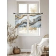 thumbnail image 2 of Modern White Gold Sheer Curtains for Living Room Bedroom Abstract Geometric Marble Printed Sheer Curtains 45 Inch Long 2 Panels Set Light Filtering Curtain Window Treatments Drapes for Dining Room, 2 of 6