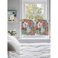 thumbnail image 4 of Boho Floral Half Window Curtains 24 Inches Long, Spring Vintage Abstract Art Flowers Window Treatment Curtain Drapes, Short Curtains Tiers for Kitchen Over Sink, 27.5"x24", 2 Panels, 4 of 7