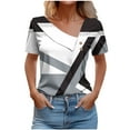 thumbnail image 1 of Blouses pour Femmes Col en V Décontracté Manches Courtes Printemps et Été Haut, 1 of 1