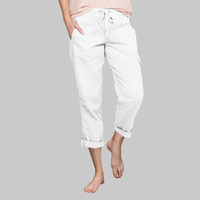WILLBEST Pantalones Casuales Para Mujer, Elegantes Pantalones de Cintura Elástica Con Bolsillos Para Actividades Al Aire Libre y Deportes, Pantalones Cargo Holgados Para Un Estilo Sin Esfuerzo.