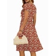 thumbnail image 5 of UVN Womens Summer Dresses Short Petal Sleeve Crew Neck Midi Sundress for Women A-Line Flowy Dress with Pocket, 5 of 9