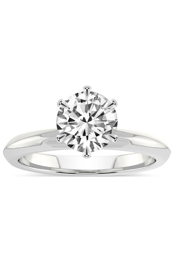 IGI Certified 1 Carat Round Shape Lab Grown Diamond Engagement Ring | 14K White Gold | Alora Solitaire Diamond Ring | FG-VS1-VS2 Quality Friendly Diamonds