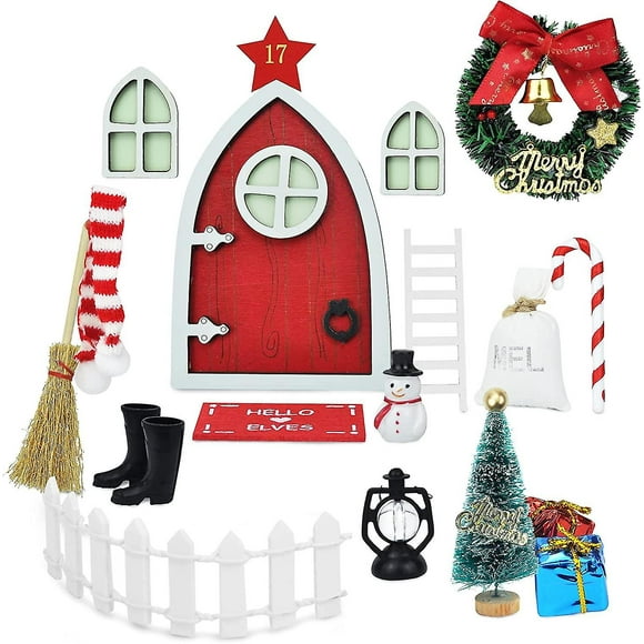 Gnome Door Accessories Christmas Set Miniature Gnome Accessory Gnome Set Christmas Decorations