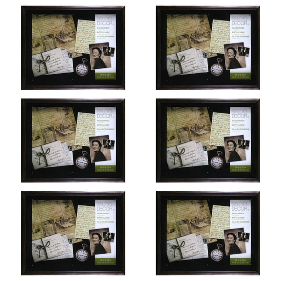 16" x 20" Bronze Shadow Box by Studio Decor - Memory Box Display Case for Keepsakes - Mementos - Memorabilia - Bulk 6 Pack