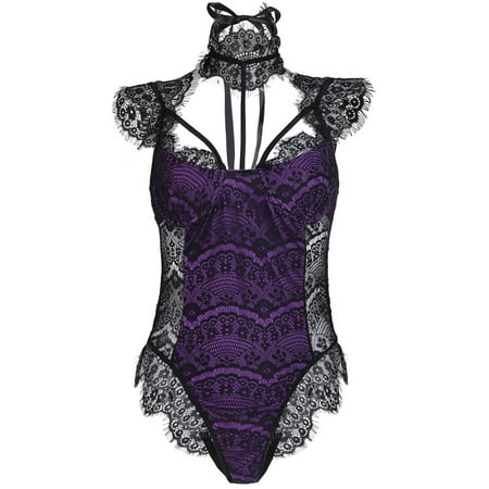 XWSHYW Pajamas for Women Summer Solid Color Lace Bra and Panty Sets Sexy Halter Sleeveless Pajamas Summer Savings Clearance