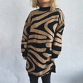 thumbnail image 4 of Ailaofu Women’s Mock Neck Sweater,Zebra Print Top,Knit Pullover Sweater Long Sleeve for Women Trendy 2025, 4 of 5