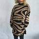 thumbnail image 4 of Ailaofu Women’s Mock Neck Sweater,Zebra Print Top,Knit Pullover Sweater Long Sleeve for Women Trendy 2025, 4 of 5