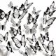 thumbnail image 1 of 24 pegatinas para azulejos, simulación tridimensional en 3D, textura en blanco y negro, pegatina de pared con mariposas, 1 of 5