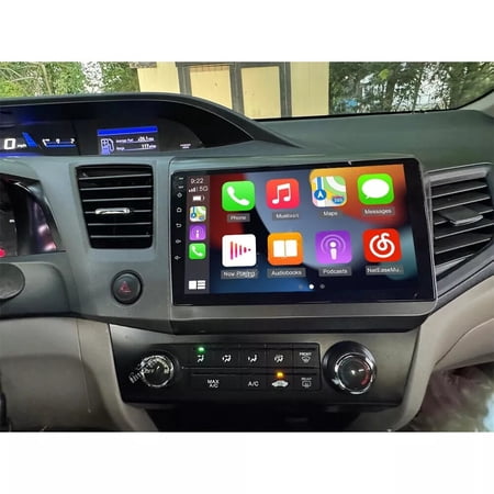 Stereo for Honda Civic 2012 to 2015 Car Play Radio Apple Carplay & Android Auto, 9" IPS Touchscreen for Civic GPS Navigation 5G WiFi BT FM RDS DSP HiFi SWC Rear Camera CANBUS