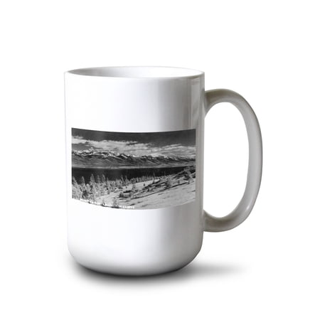 

15 fl oz Ceramic Mug Montana View of Flathead Lake Vintage Photograph Dishwasher & Microwave Safe