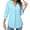501_Blue, variant on ZHENHONG T Shirts for Women,Loose V Neck 3/4 Sleeve Drop Shoulder Tops Solid Color Turn Down Collar Tshirts,Black Women Blouses