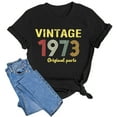 thumbnail image 2 of YI XIANG RAN 50th Birthday Shirts for Women Vintage 1973 T Shirts 50 Year Old Birthday Gift Shirt Retro Birthday Party Tee, 2 of 6