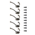 thumbnail image 3 of Paquete de 5 ganchos para gabinete, perchas traseras para ropa, organizadores de toallas, aleación de zinc, colgante, decorativo, vintage, para sombrero, abrigos, bolsa, bronce kenally HA009400-02, 3 of 6