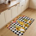 thumbnail image 3 of Entryway Rug 2'x3', Sunflowers Gnomes Kitchen Runner Rugs Non-Slip Carpet Mats, Fall Thanksgiving Botanical Black Checked Bedside Rugs Runners Washable Floor Carpet for Bathroom Laundry Room, 3 of 8