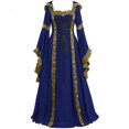 thumbnail image 1 of Señoras Cuello cuadrado Manga acampanada S-5xl Azul--L-Medieval Sincero Electrónica, 1 of 5