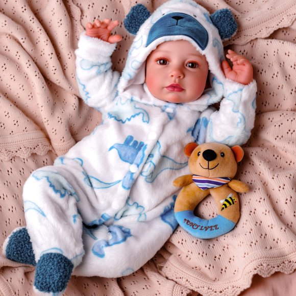 BABESIDE Lifelike Reborn Baby Dolls Boy, 20 Inch Realistic Doll for Boy Newborn Real Life Poseable Soft Vinyl and Cloth Body Baby Dolls with Clothes