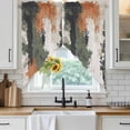 thumbnail image 4 of Vintage Sage Green Orange Kitchen Window Curtains, Swag Curtains Valance for Bedroom Living Room Bathroom, Modern Abstract Art Rod Pocket Window Treatment Curtain Block Drapes 2 Panels 28"x36", 4 of 9
