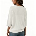thumbnail image 5 of Breezora Women's Summer Casual Knit Tops 3/4 Sleeve Crew Neck Lightweight Ribbed Pullover Sweater For Weekend Outing, 5 of 7