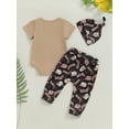 thumbnail image 4 of BemeyourBBs Its Alright To Be Little Bitty Baby Outfit Western Baby Boy Fall Spring Summer Clothes Short Sleeve Cowboy Hat Romper Boot Print Pants Hat 3 Piece Newborn Clothing Set, 4 of 9