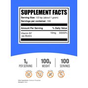 BulkSupplements Biotin Powder - Vitamin B7, 10mg per Serving - 100 Grams (3.5 oz) - 10000 Servings