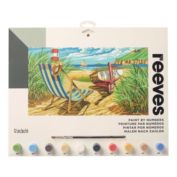 Reeves Large Acrylic Painting By Number Kit, 11.5" x 15.5", Seashore